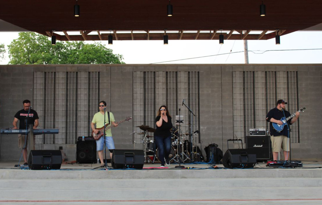 Live music at the opening of Bulldog Park